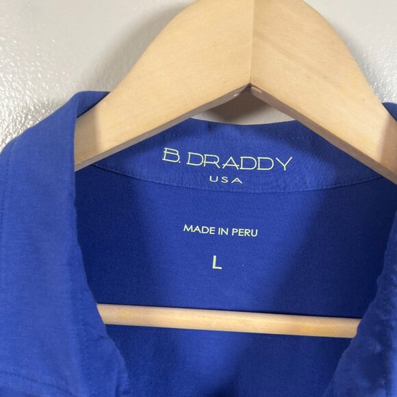 B. Draddy Golf Polo Mens Size Large Blue Preppy Business Casual Travel Work - Picture 3 of 10